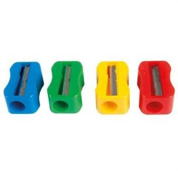 Sacapuntas M+R de plástico 1 uso sin tornillo forma rectangular ergonómica
