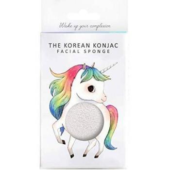 The Konjac Sponge Co Esponja de Cara para Limpiar y Exfoliar, Blanco - 1 Unidad