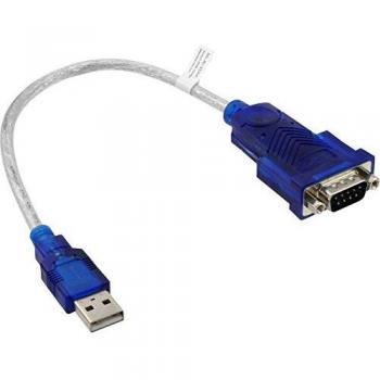 Adaptador USB 2.0 a Serie DB-9 Transparente 0.20 m