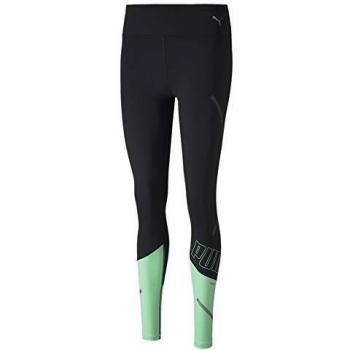 PUMA Runner ID Thermo-R+ 7/8 Tight Mallas Deporte, Mujer, Black-Green Glimmer, S