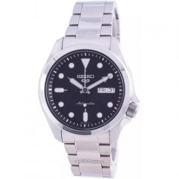 Seiko 5 Sports Black Dial Automatic Men's Watch SRPE55, 100M Water Resistance, Stainless Steel Case, Hardlex Crystal, Self-Winding Movement, Day-Date Function