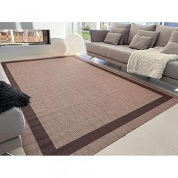 Alfombra de Vinilo Antideslizante Greca Beige 100x150 cm para Interior y Exterior