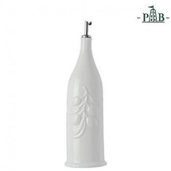 La Porcellana Menage cilíndrico Botella de Aceite, 1 L, Color Blanco