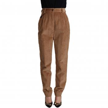 Dolce & Gabbana Brown Corduroy Cotton Trouser Tapered Pants - IT40|S, Slim-fit Trousers, female, Brown, Size: XS