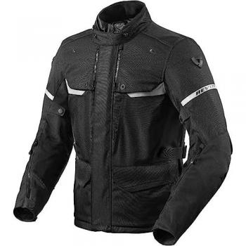 REV'IT! Chaqueta de Moto Outback 4 H2O Negra - Chaqueta textil de motocicleta, impermeable, color negro, talla 4XL