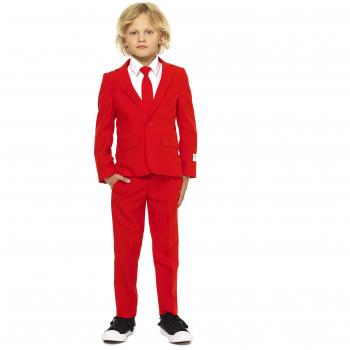 Boys Red Devil Costume Suit with Jacket, Pants, and Tie (Size 6)