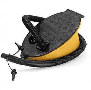 BESTWAY 62004 - Inflador De Pie Air Step Air Pump 28x19 cm con Manguera Flexible y Adaptadores para Diferentes Válvulas de Inflado con Movimiento Arriba-Abajo