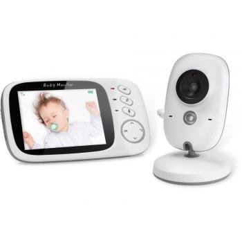 GHB Vigilabebés Inalambrico Bebé Monitor Inteligente con LCD 3.2 Pulgadas y Cámara Visión Nocturna