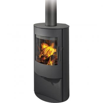 Estufa de leña metálica curva Alpera 4 kW