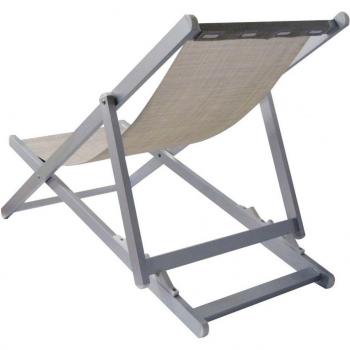 Tumbona plegable Soverato 3 posiciones con estructura en aluminio y textilene Gris
