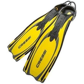 Cressi Fersenbandflosse Reaction EBS Aletas, Unisex, Amarillo, XS-S