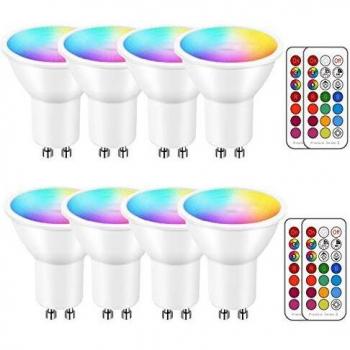 iLC Bombilla LED Foco GU10 Colores RGBW Bombillas spot Cambio de Color Regulable Blanco Cálido 2700k Casquillo - RGB 12 Colore - Control remoto Incluido - Equivalente de 40 Watt