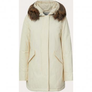 Woolrich Women's White Arctic Raccoon Parka - Size L