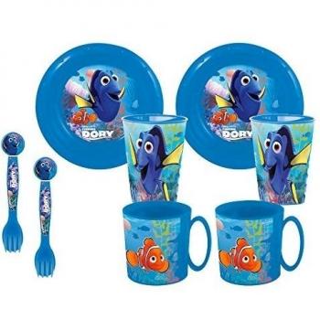 Buscando a Dory Duplo - Set de 2 platos, 2 cuencos, 2 vasos y 2 tazas