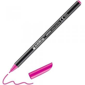edding 1200 rotulador de color de trazo fino - rosa neón - 1 rotulador - punta redonda de 1 mm - marcador dibujar y escribir