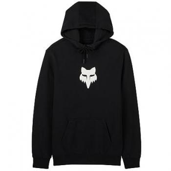 Sudadera con Capucha Fox Head Negra y Blanca, Forro Polar, Cortavientos, Talla L