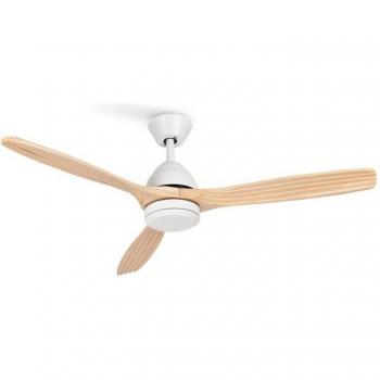 Ventilador de Techo WINDLIGHT CUP DC 40W Silencioso Ø132 cm - 6 velocidades, función verano/invierno - Blanco y madera natural