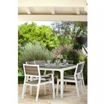 Mesa de jardín Curver Harmony 160x90 cm resina efecto madera