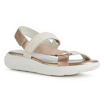 Sandalias Geox Spherica EC5W Napa Brillantes Mujer - Color Nude y Blanco Cobre - Talla 36