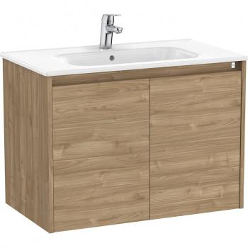 Mueble de baño con 2 puertas Tenet Roca, color Nogal, incluye lavabo