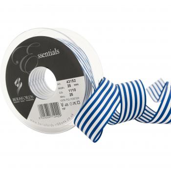 Cinta a rayas claras Berisfords 43152 de 25 m x 25 mm, color azul real