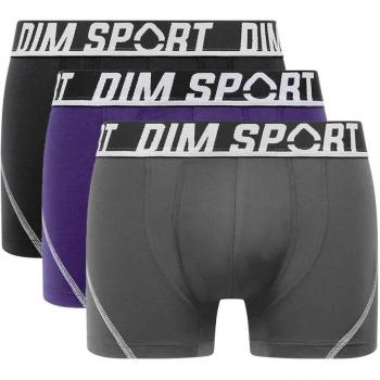 DIM Pack de 3 boxers deportivos de microfibra - Gris, Azul y Negro