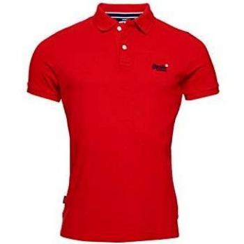 Superdry Classic Organic Cotton Piqué Polo Shirt in Red 3XL