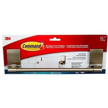 Command BATH41-SN-ES Towel Holder, Satin Nickel, Damage-Free
