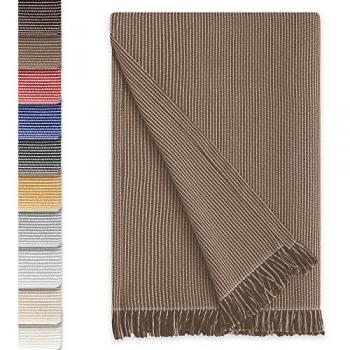 Plaid Multiusos Paul 180x260 cm Visón - Funda para Sofá, Manta Cama y Colcha Cubrecama Grande