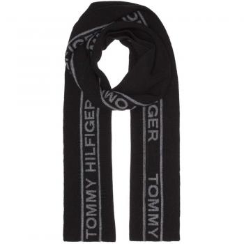 Tommy Hilfiger Selvedge Knit Scarf, Bufanda para Hombre, Negro