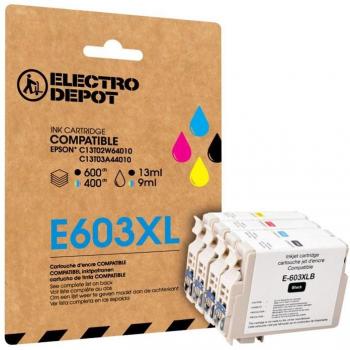 Cartucho de Tinta Compatible Epson E603 XL Negro y Colores Electro Depot