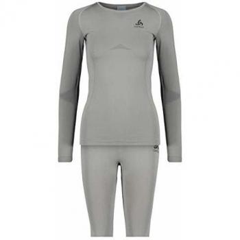 Odlo Performance Evolution - Conjunto térmico para Mujer, Unzutreffend, Performance Evolution Warm Set, Mujer, Color Gris Oslo Steel - Gris Grafito, tamaño Medium