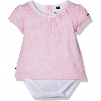 Tommy Hilfiger Flower Tee Body S/S, Camiseta para Bebés, Rosa
