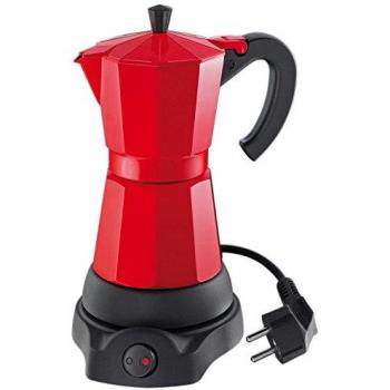 Cafetera eléctrica Classico 6 tazas roja con función de calentamiento y diseño compacto