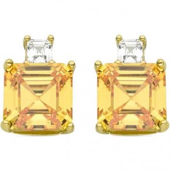 Pendientes Bashu Atelier de Plata de Ley 925 con Padparadscha acabados en oro amarillo de 18K