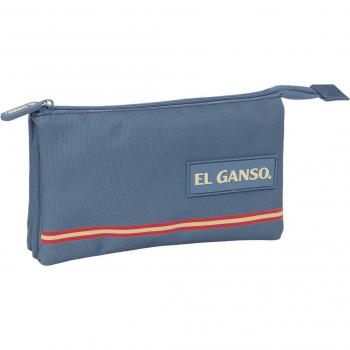 Estuche Portatodo Triple EL GANSO Azul de Diseño Encantador y Material Duradero