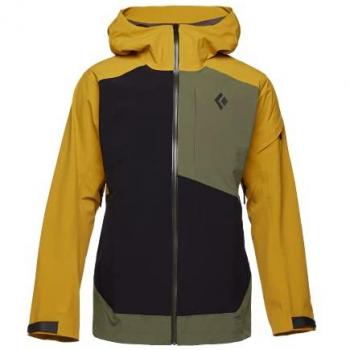 Chaqueta Black Diamond Recon Stretch Ski Shell amarilla y negra - XL, tipo: chaqueta de esquí, características: impermeable, transpirable, con tecnología de estiramiento para mayor movilidad, capucha ajustable, múltiples bolsillos