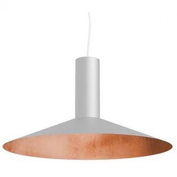 LUMICOM Vera lámpara de techo moderna Ø40 blanca con hoja de cobre, tipo E27