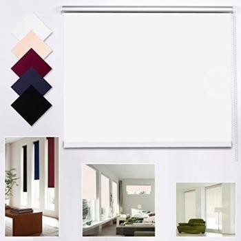 SHINY HOME® Persiana Enrollable Cortinas Estor opaco 120_x_230cm -Blanco
