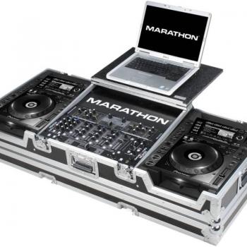 Pioneer Marathon Flight Road Case MA-CDJ2K19WLT Coffin Holds 2x CD & Mixer, Black & Chrome