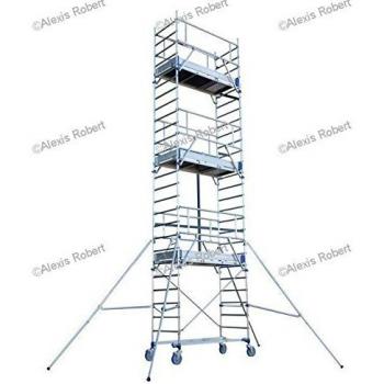 Andamio Pro Totem 2 de Aluminio, Altura Máxima 8m, Longitud de Plataforma 180cm