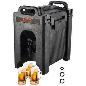 2.5 Gallon Insulated Beverage Dispenser - Food-Grade Hot and Cold Drink Server with PU Layer and Two-Stage Tap