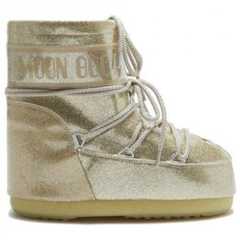 Moon Boot Icon Low Glitter Women's Winter Boots - Yellow, Size 6 UK / 9 US