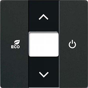 Busch-Jaeger Matte Black Touch Rocker for Room Temperature Control 6235-885