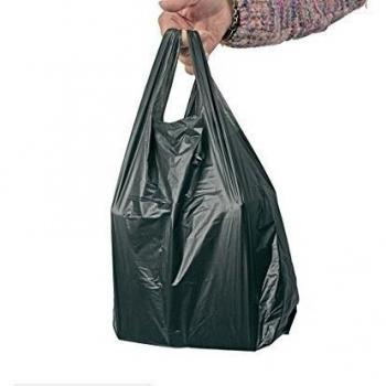 Alta calidad plástico chaleco Carrier Bolsas para supermercados el establo y tiendas, 15 micras de grosor, todos los tamaños disponibles en azul, negro, blanco, plástico, negro, Medium