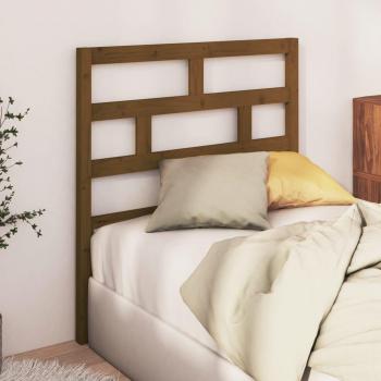 Cabecero para cama de madera maciza de pino en color ámbar, dimensiones 81x4x100 cm