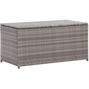 Baúl de almacenamiento para jardín de resina tejida 100 x 50 x 50 cm gris