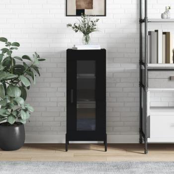 Aparador de madera multicapa negro 34,5x34x90 cm