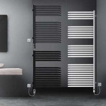 Radiador de baño monocapa tubular 50x80cm antracita calefactor 300W con pantalla digital y diseño moderno