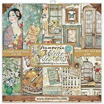 Papel de Scrapbooking Stamperia Atelier des Arts 20x20 cm, 10 unidades, multicolor